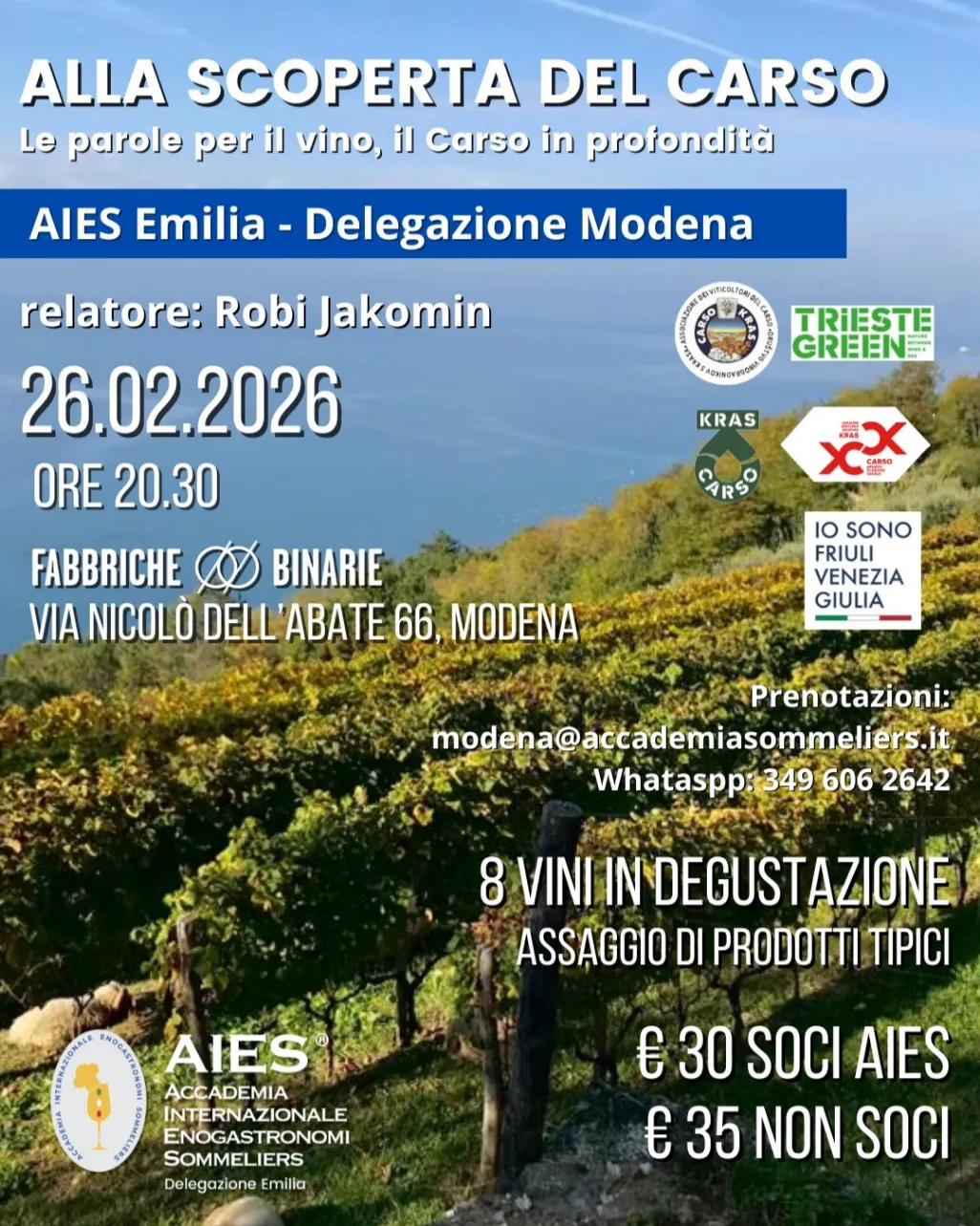Locandina Evento AIES Delegazione Modena "Alla scoperta del Carso"
