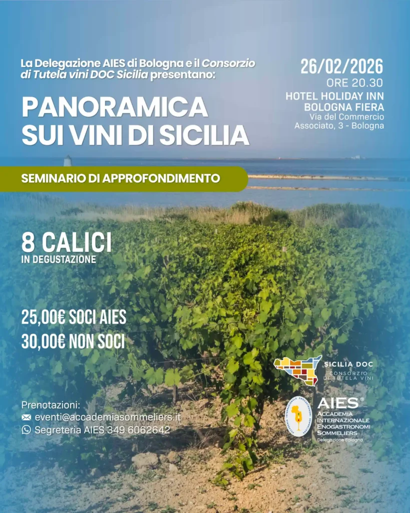 Locandina Evento AIES panoramica sui vini di Sicilia