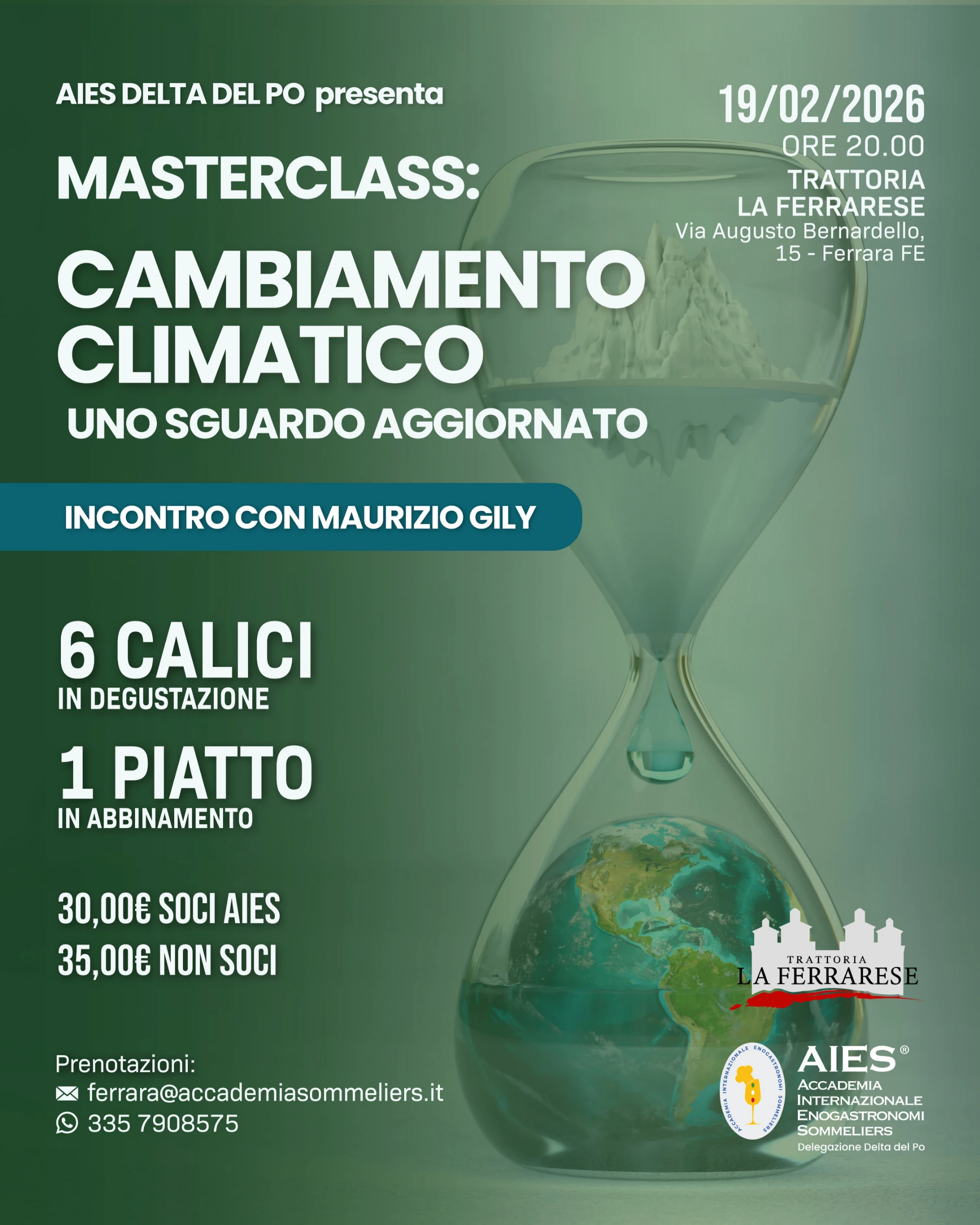 Locandina Evento AIES Ferrara cambiamento climatico
