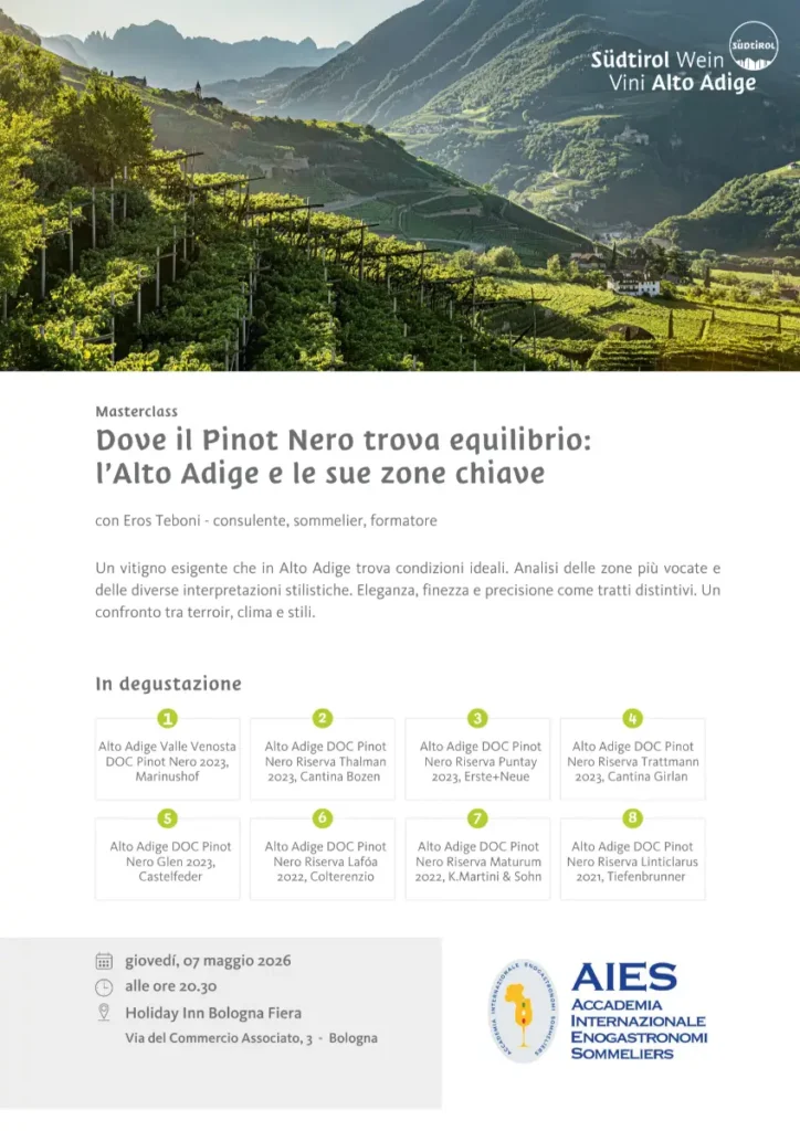 Locandina Evento AIES - Dove il Pinot nero incontra l'equilibrio
