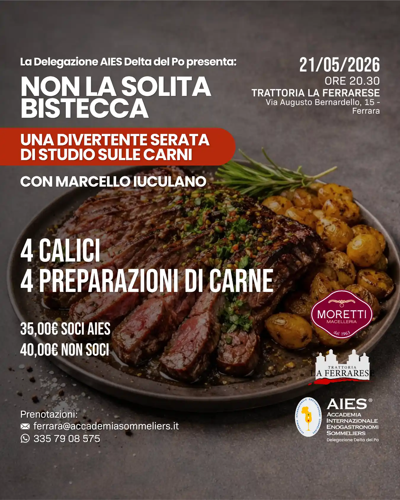 Locandina AIES Delta del Po - Evento Non la solita bistecca