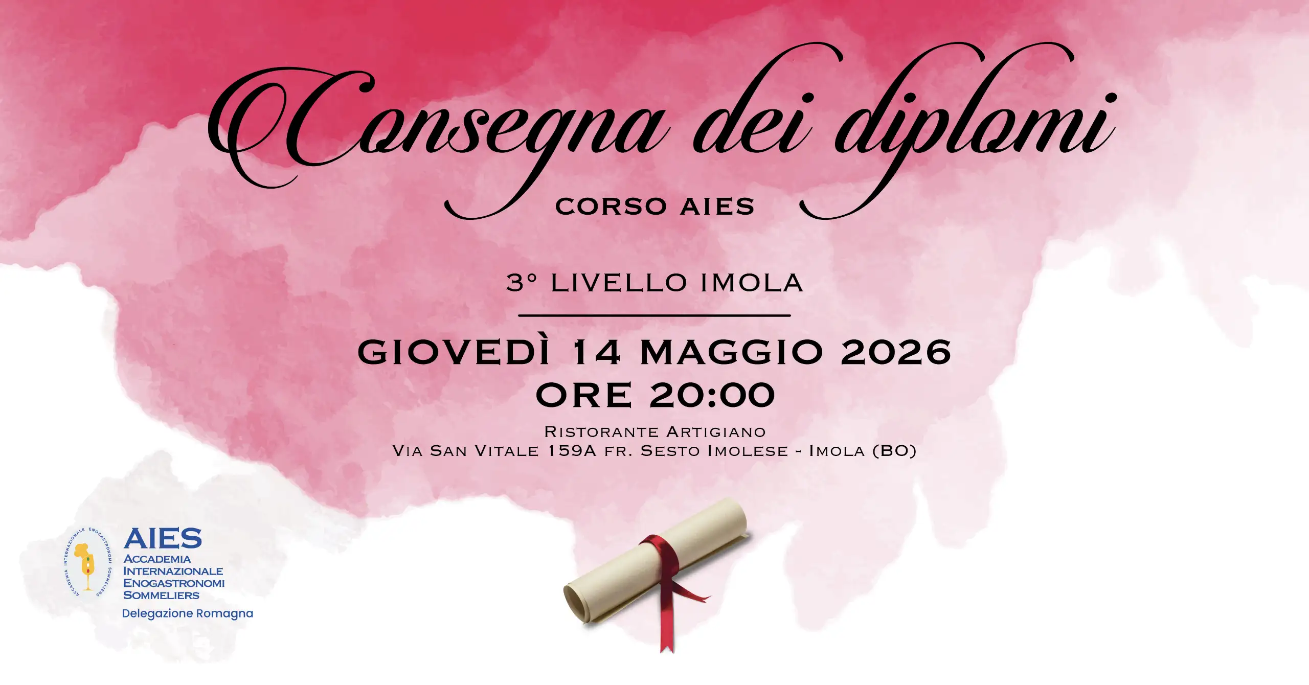 Locandina Evento consegna diplomi AIES - Delegazione Romagna
