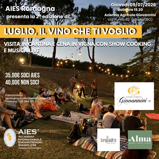 Locandina Evento Aies Romagna - Luglio, il vino che ti voglio