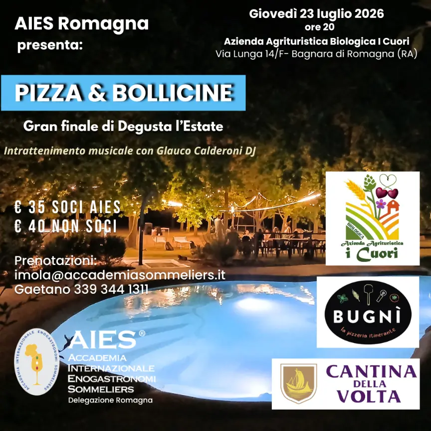 Locandina Evento Aies Romagna - Pizza & Bollicine 2026