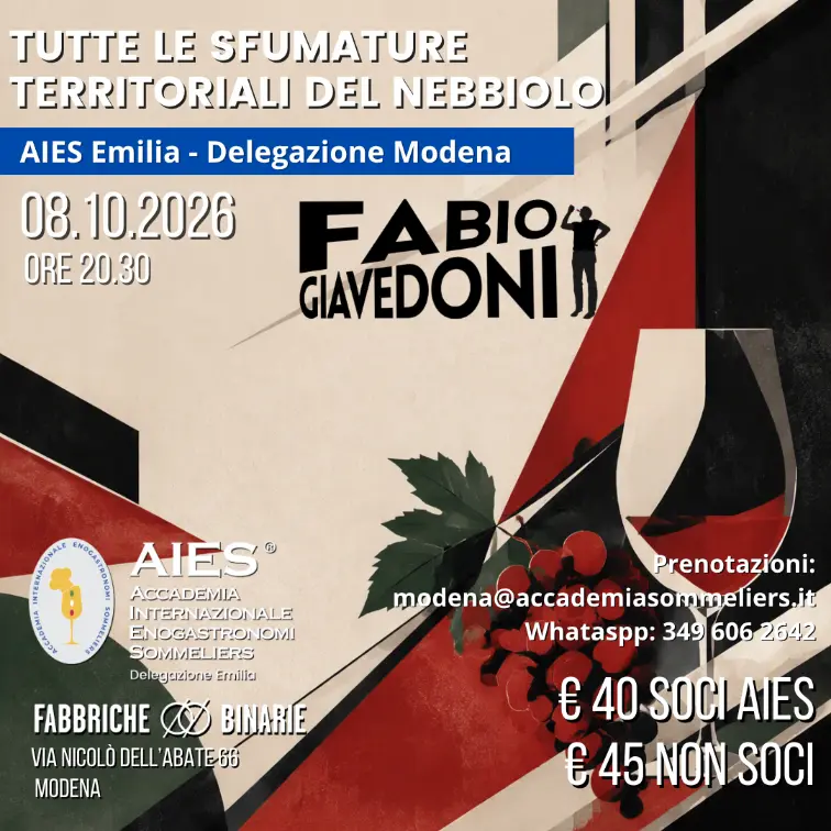 Locandina Evento Nebbiolo con Fabio Giavedoni - AIES