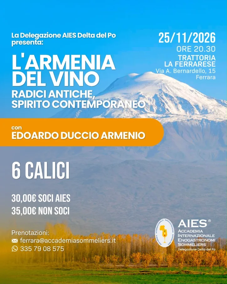 Locandina Evento AIES Delta del Po - Armenia del vino