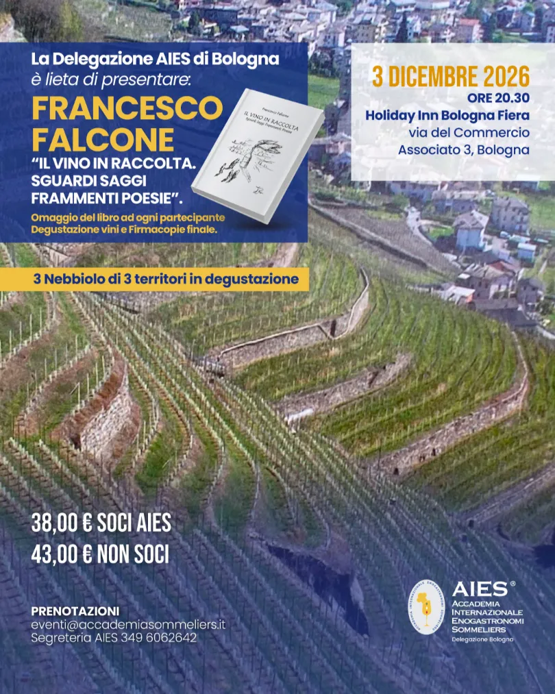 Locandina Evento AIES Bologna - Il vino in raccolta con Francesco Falcone